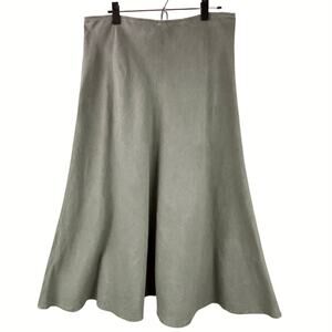 Eileen Fisher 100% Irish Linen Midi Skirt Size S Bias Cut Heavy Linen
